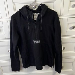 Pink Victoria Secret 3/4 Zip Hooded Sweatshirt Size Small